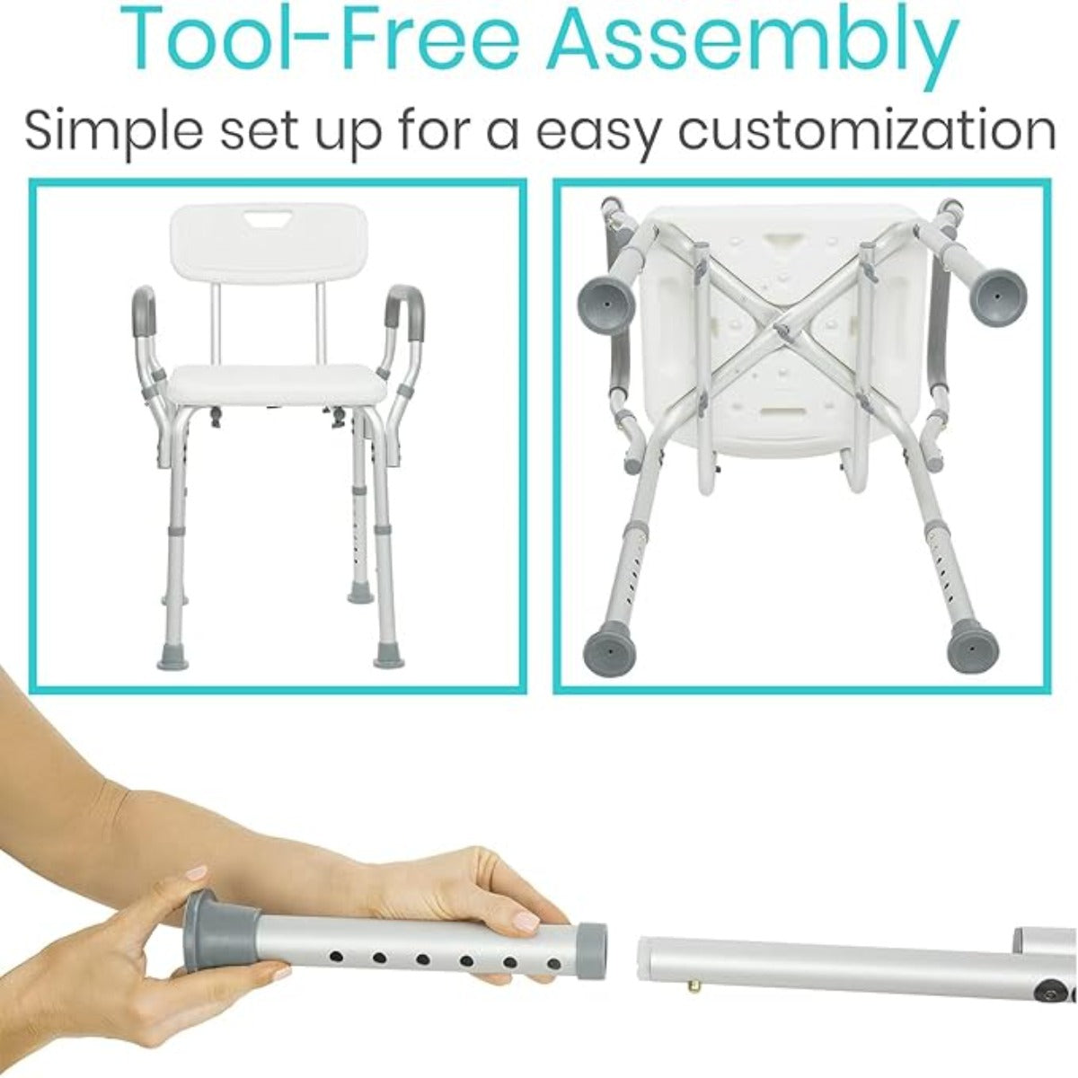 Vive Shower chair with arms and back - small