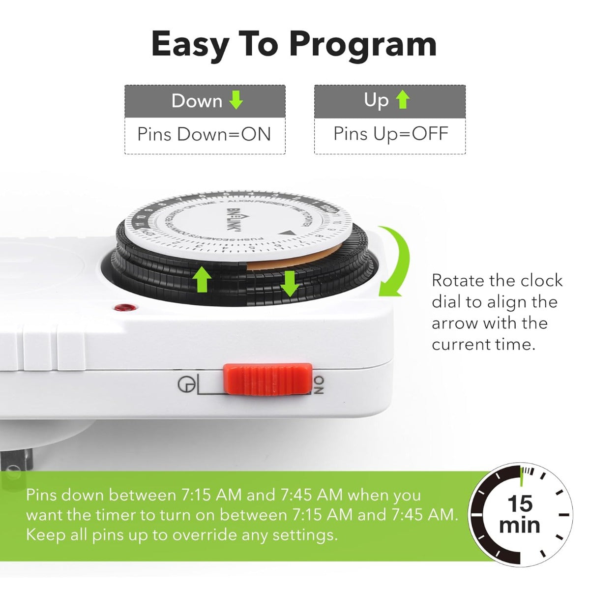 BN-LINK 24 hour plug-in mechanical timer ground aquarium