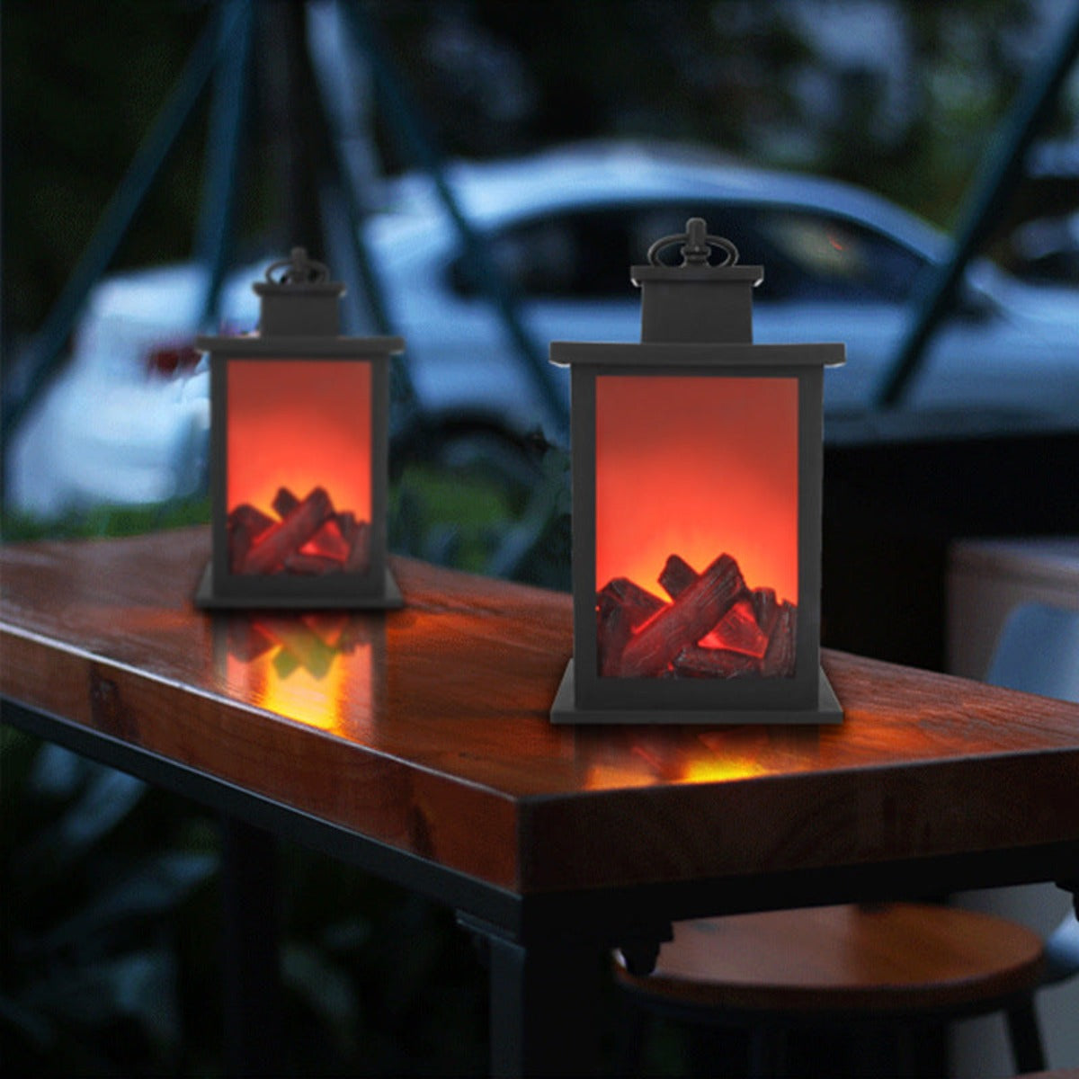 LED charcoal flame wind lamp