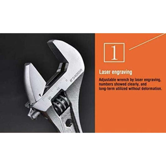Edward Tools Pro 8" Adjustable Wrench - Wrench Handle