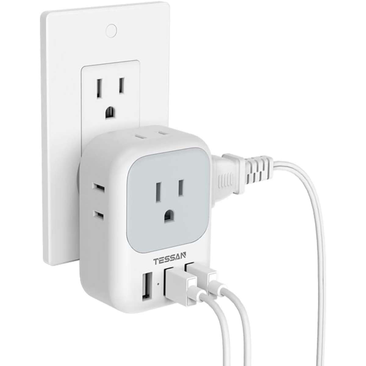 USB charger block, TESSAN USB plug adapter