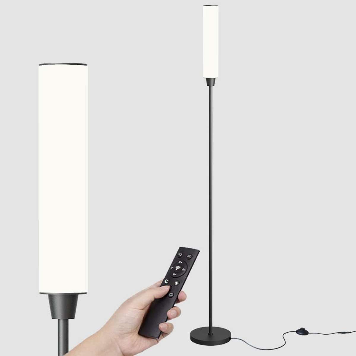 Floor lamp with remote control, (black)
