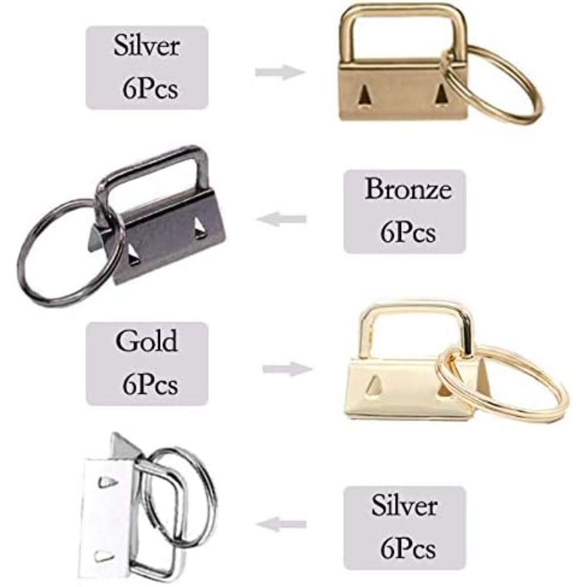 Keychain hardware keychain hardware set, 1 inch 4 color keychain hardware