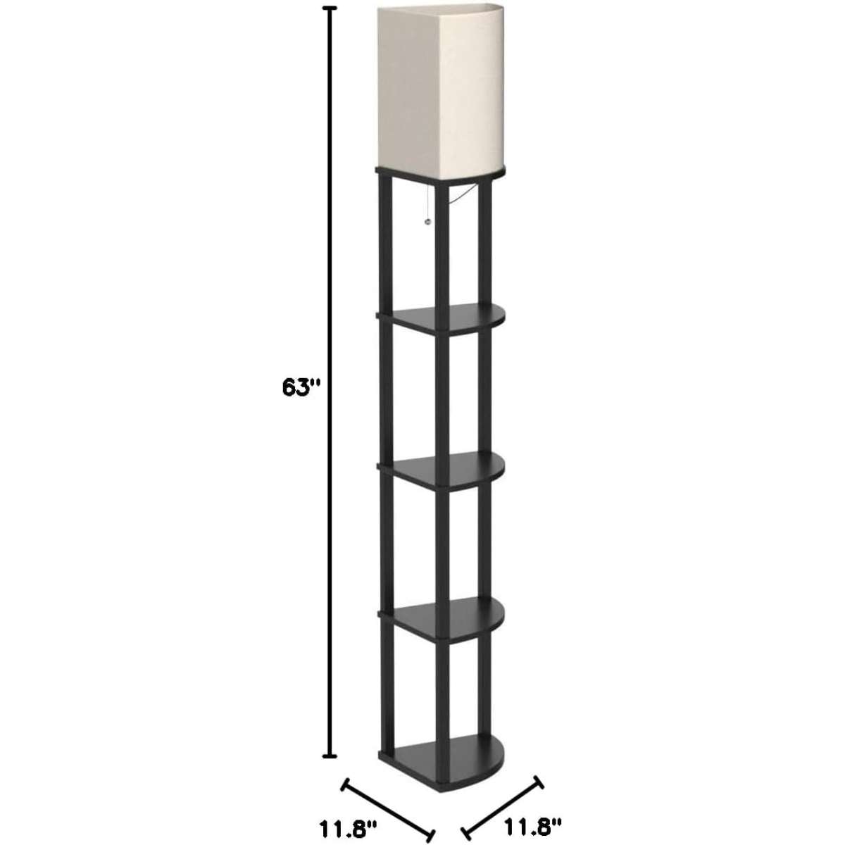addlon Corner Light 5 Tier Shelf Floor Lamp Display - Black