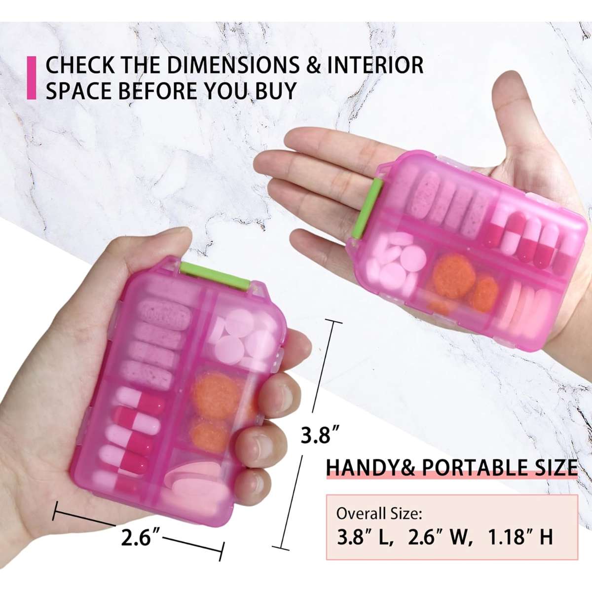 Pill organizer with medication labels (purple, 146 labels)