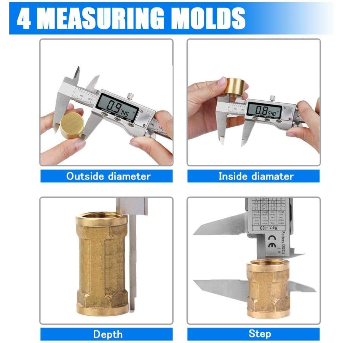 Digital caliper measuring tool
