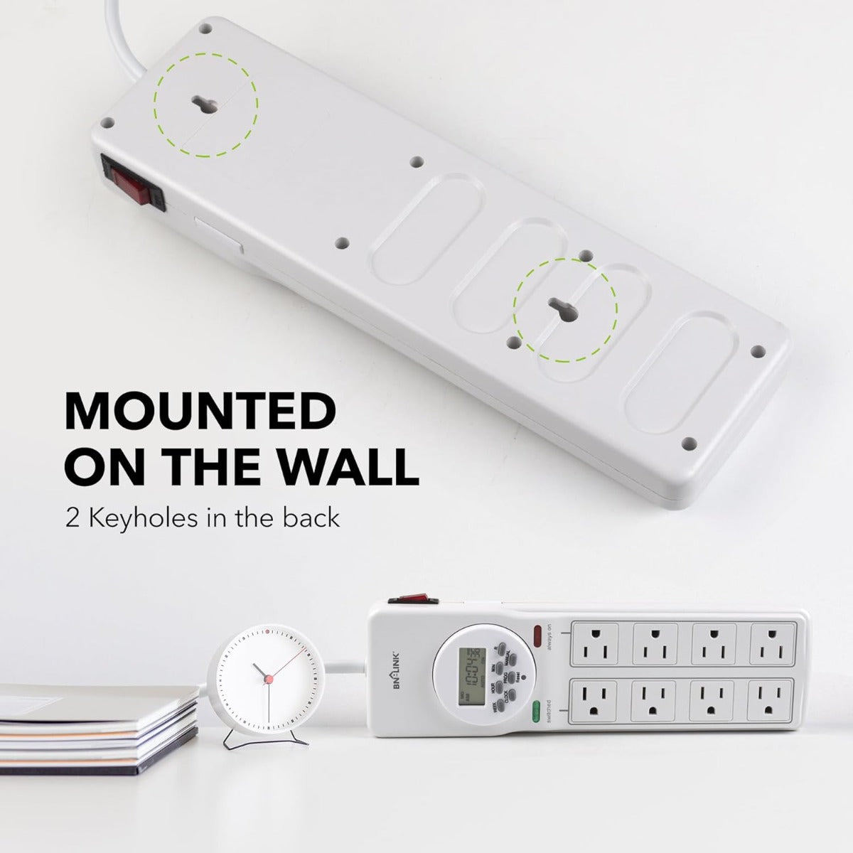 BN-LINK 8 Socket surge protector White