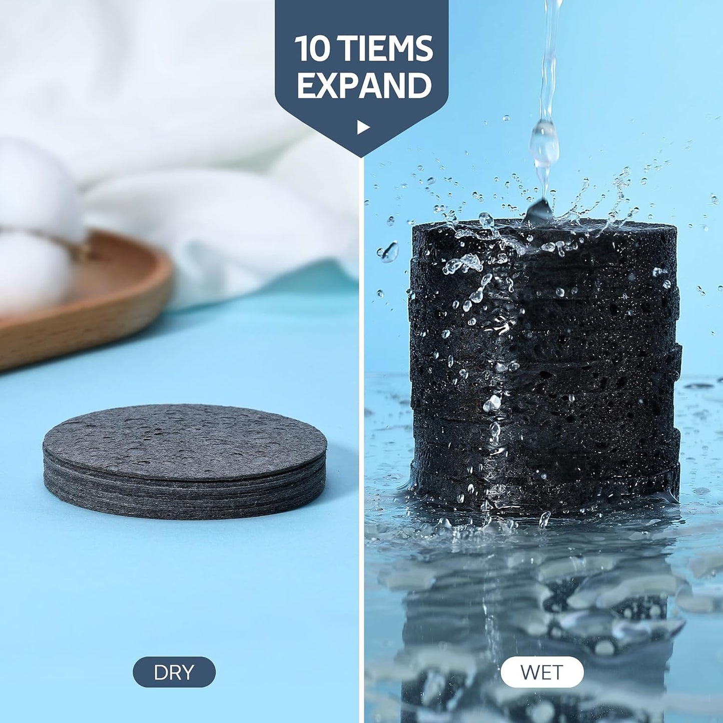 50 black compression face sponges