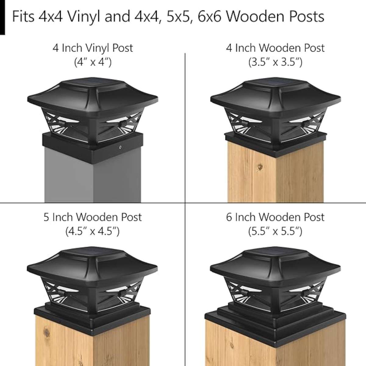 Davinci Lighting Renaissance Solar Outdoor Bollar Cap Lights - (Set of 4)