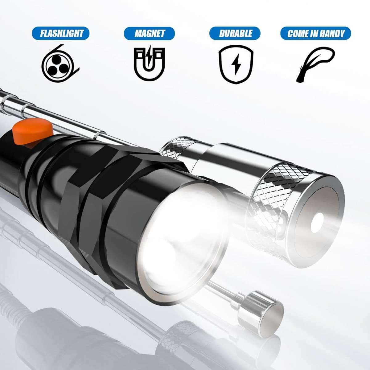 Telescopic magnetic pickup tool