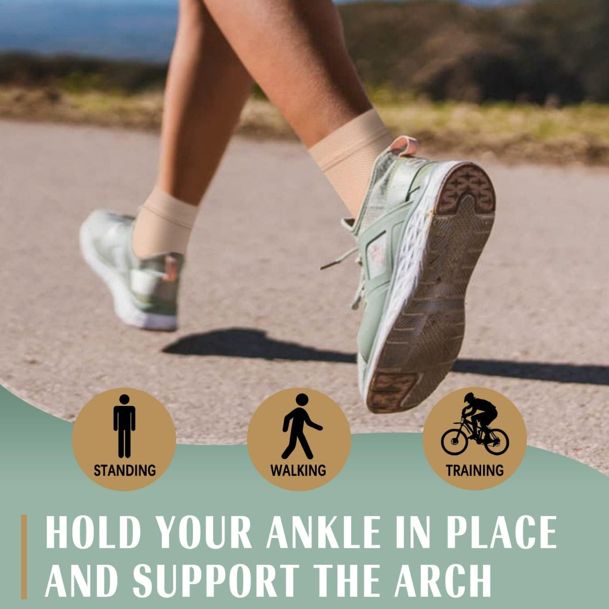 2 packs of ankle-stay compression sleeve socks for men and women