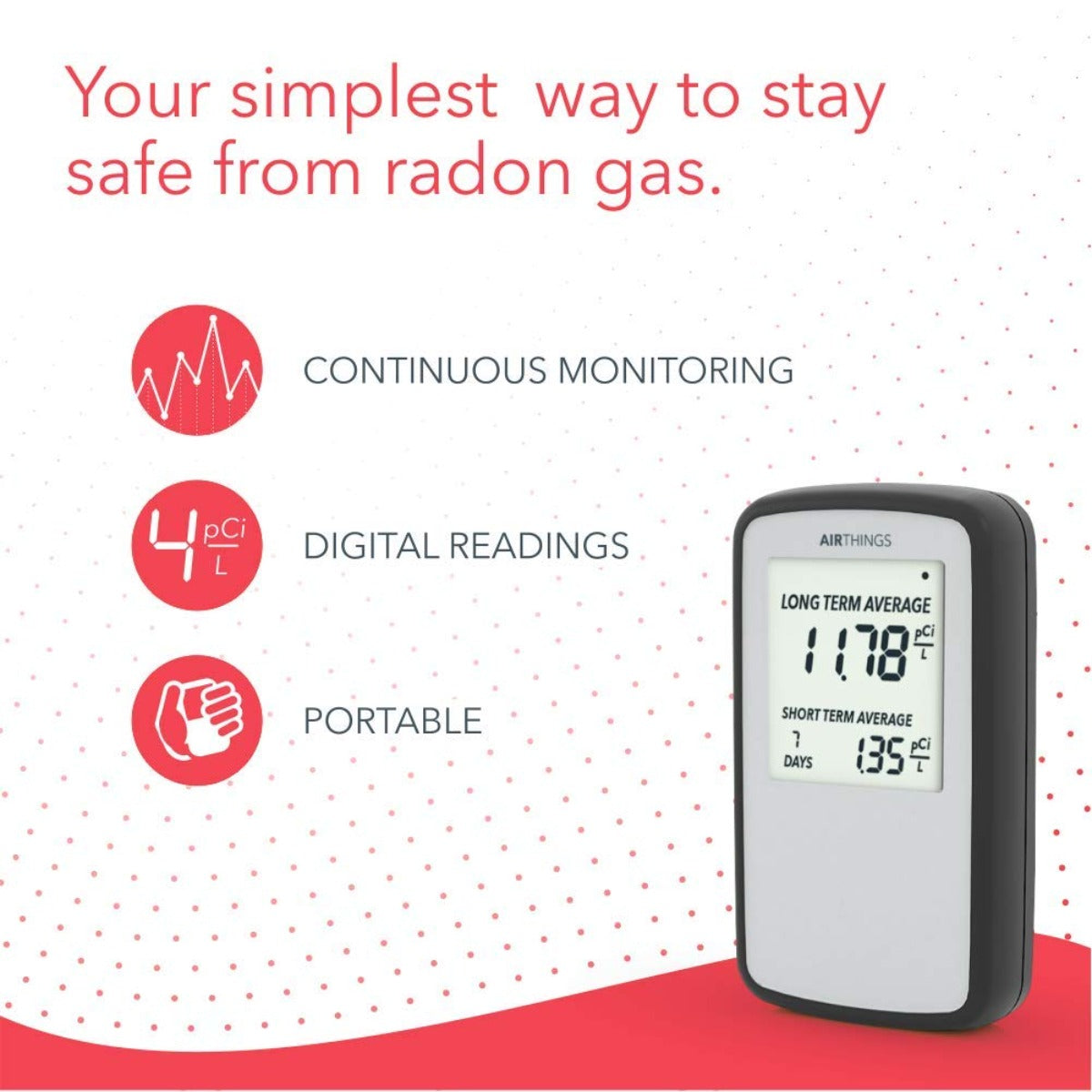 Airthings Corentium Home radon Detector 223 portable