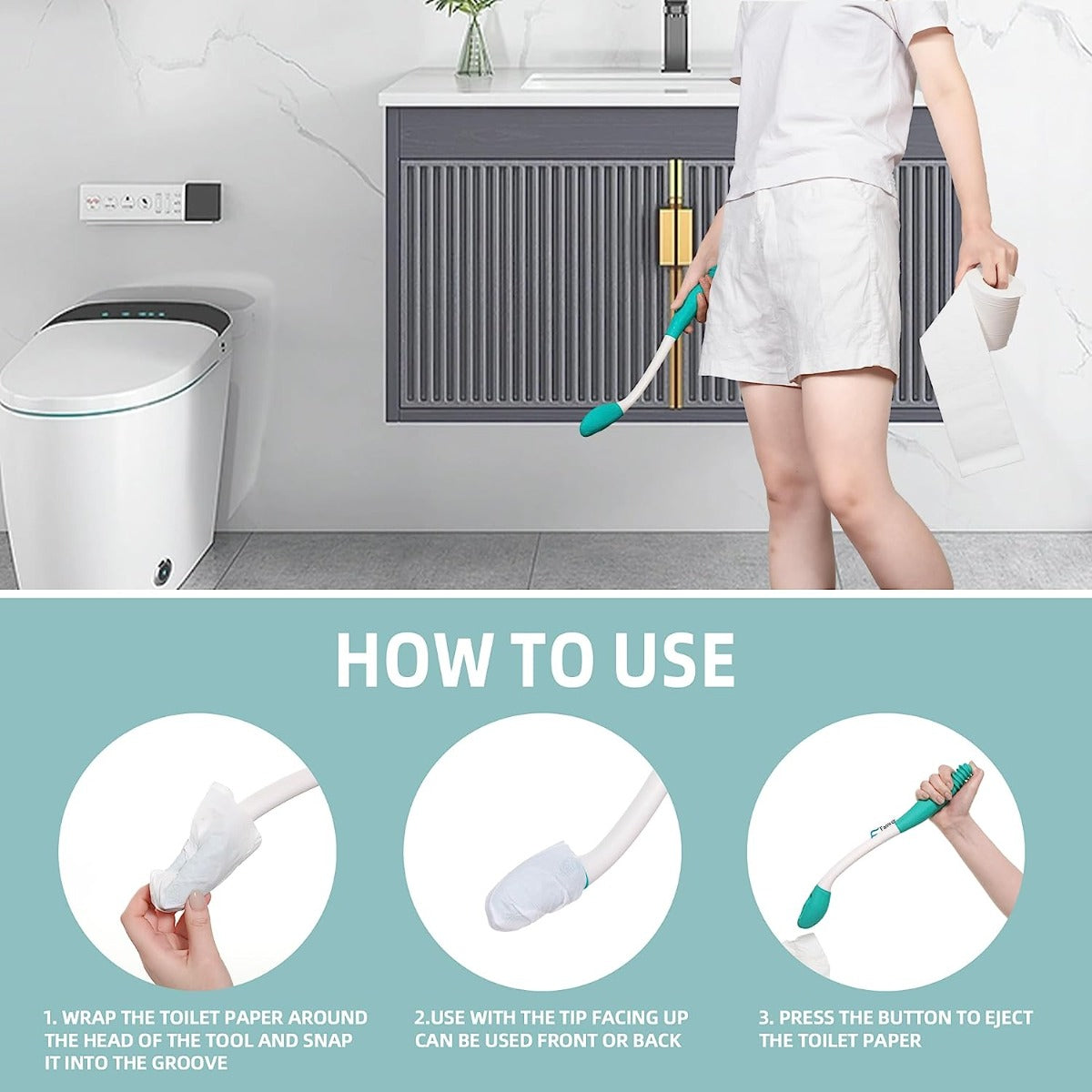 Bathroom wiping aid