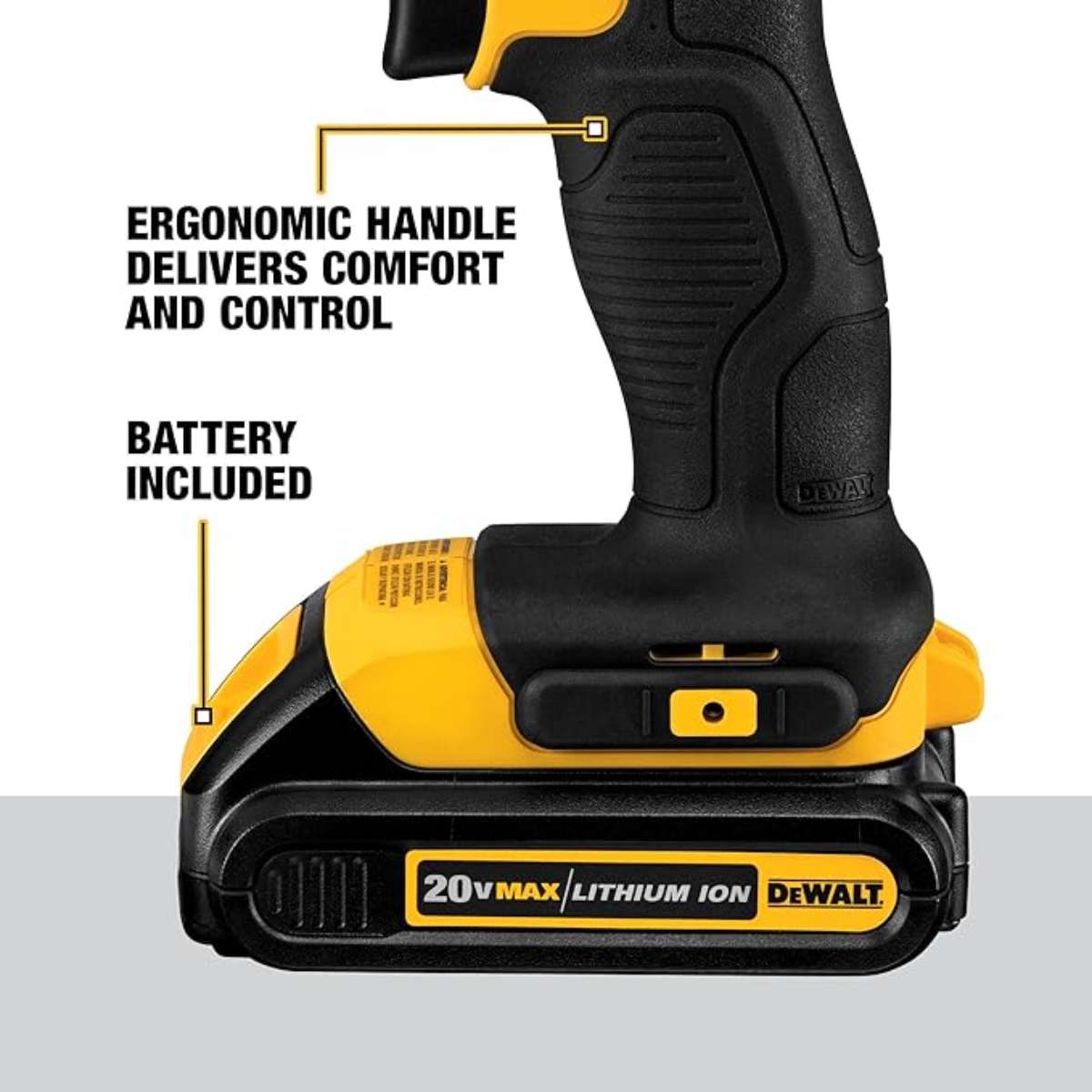 DEWALT 20V Max Rechargeable Drill/Screwdriver Kit, (DCD771C2)