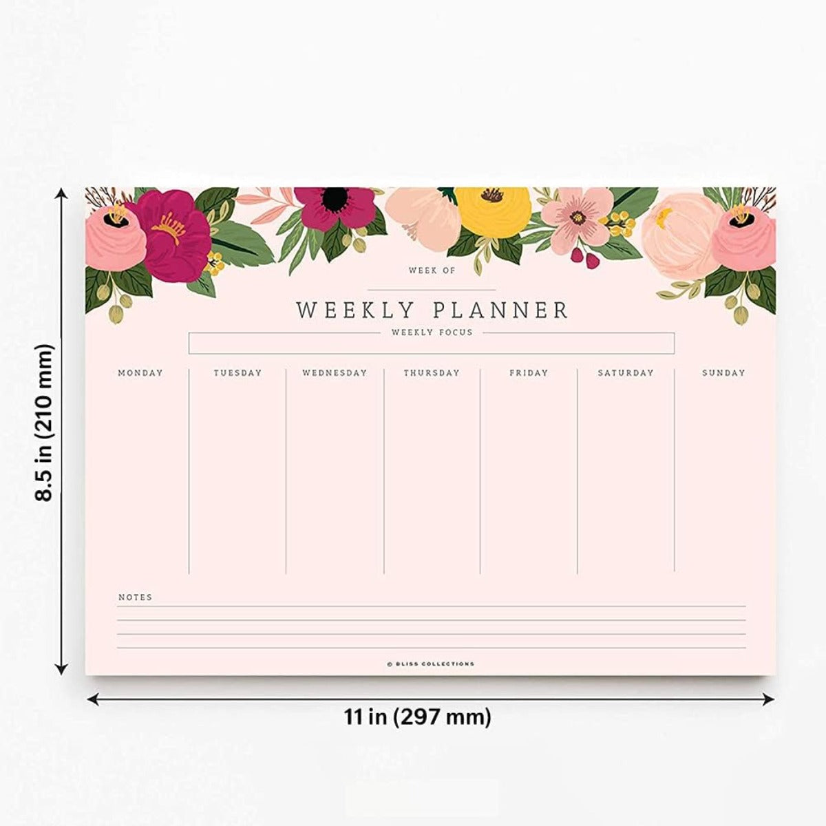Bliss collects a weekly planner