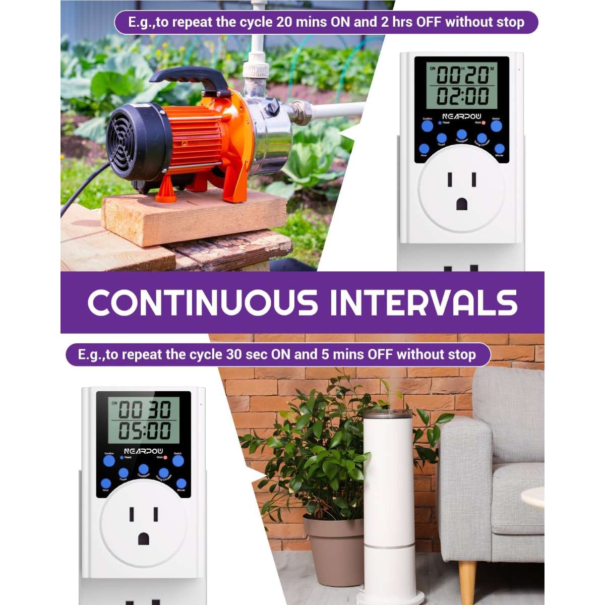Timer socket, plug-in digital timer switch 15A/1800W
