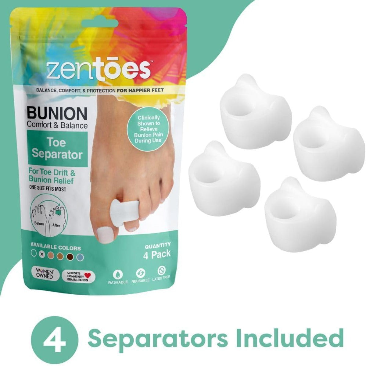 ZenToes Gel toe separator corrects and spacers
