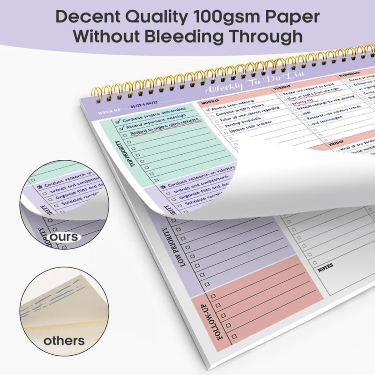 Weekly To-do list Notepad - Violet Dream
