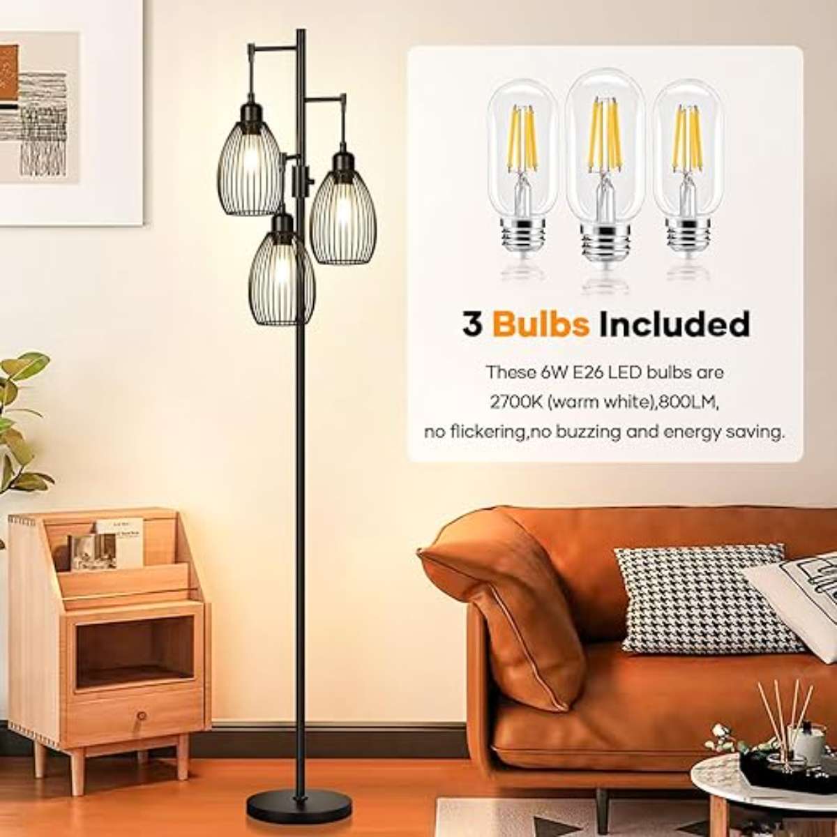 Dimmable floor lamp - black