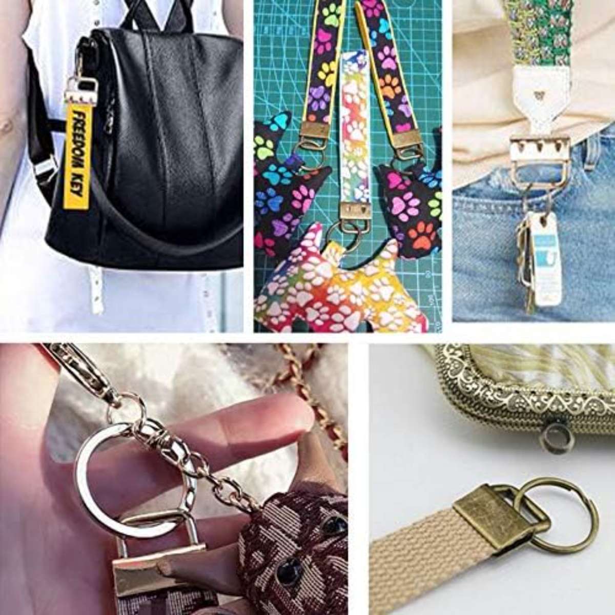 Keychain hardware keychain hardware set, 1 inch 4 color keychain hardware