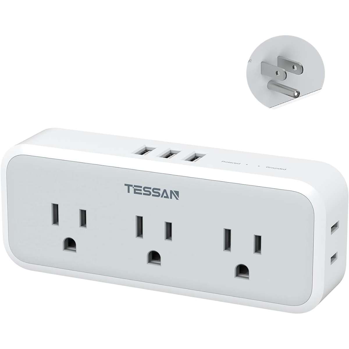 Multi-Plug Socket Distributor, TESSAN Surge Protector 5 Socket Extenders
