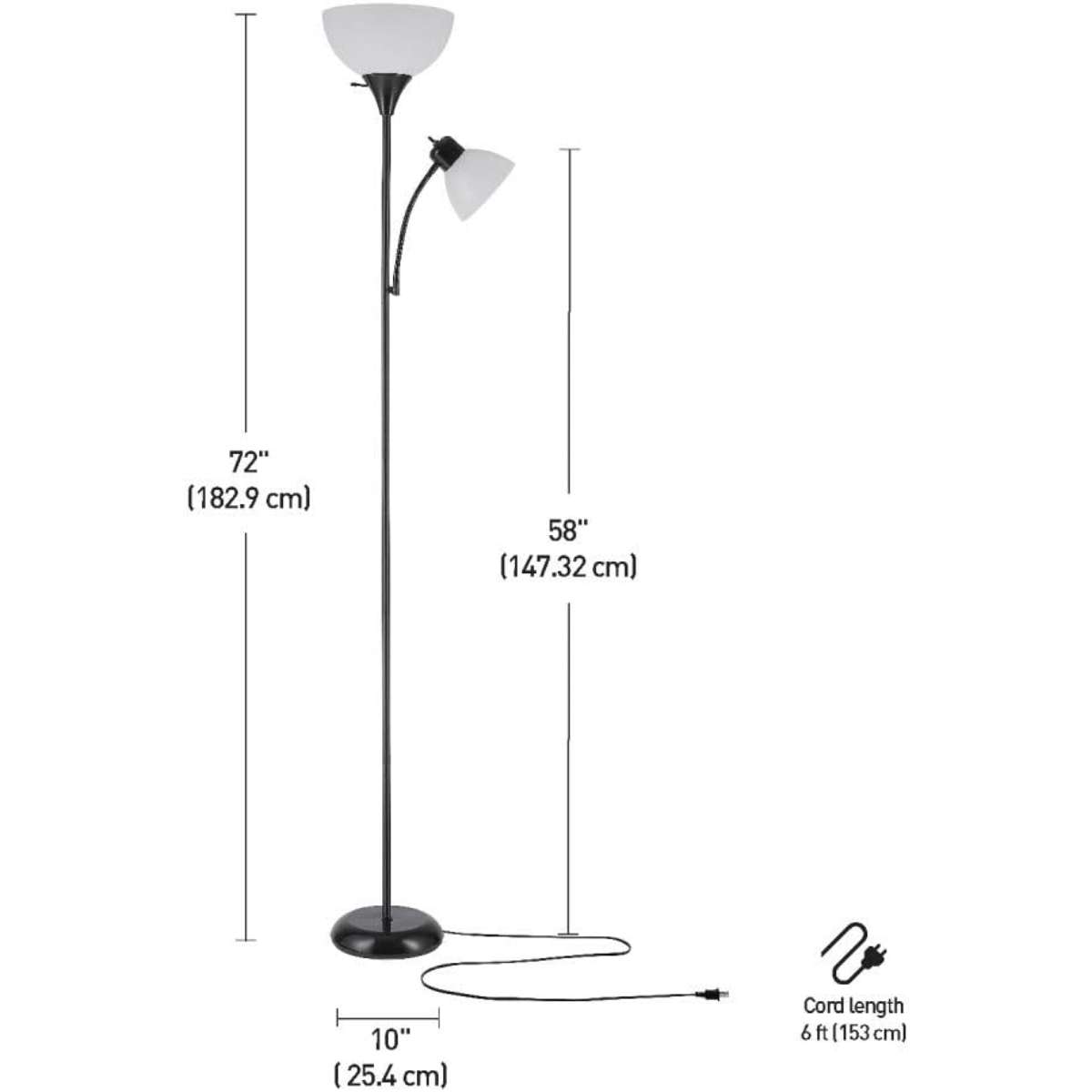 Globe Electric 67135 72" Torchiere Floor Lamp