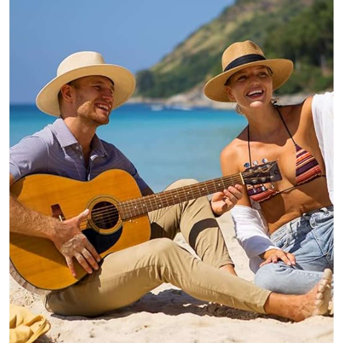 Fortark women's wide-brimmed straw hat Panama hat