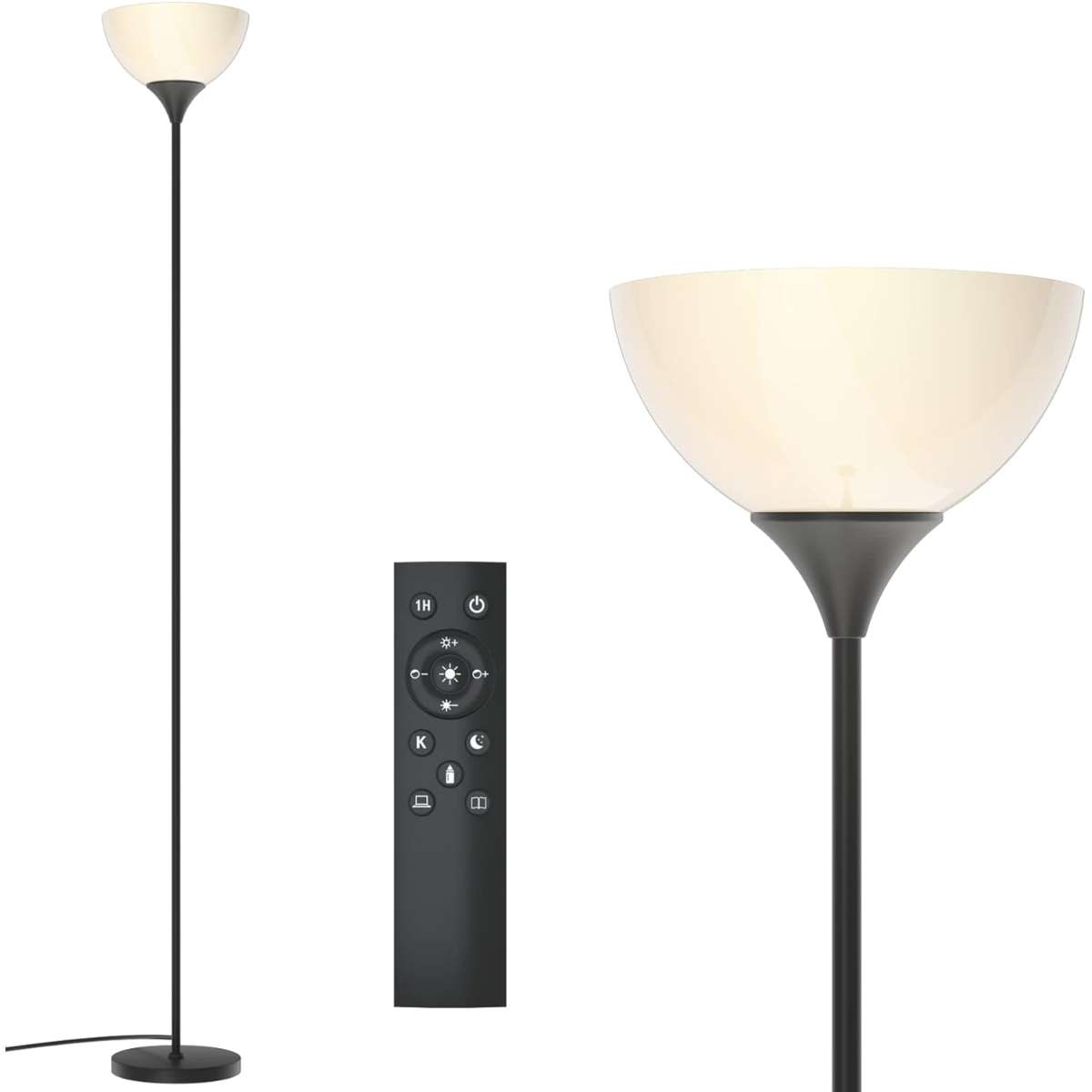 Paisley Floor Lamp, (Matte Black)