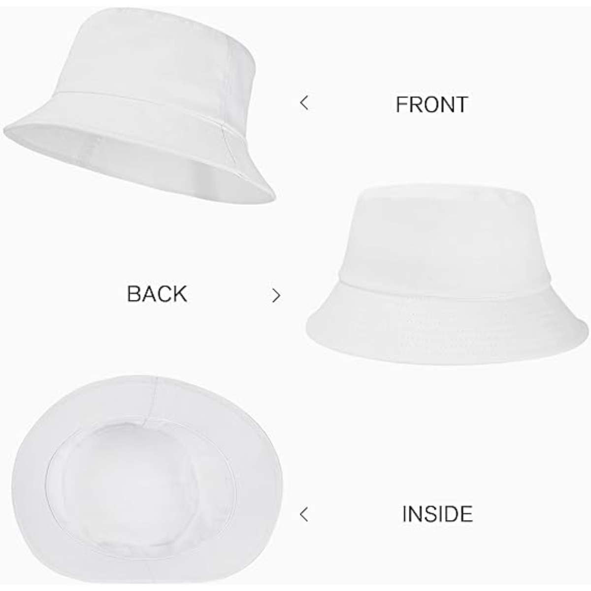 Umeepar Unisex Cotton Packable Bucket Hat Sun Hat Plain Colors for Men Women