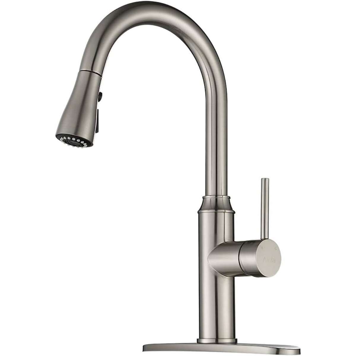 Arofa pull-down sprayer - brushed nickel kitchen faucet