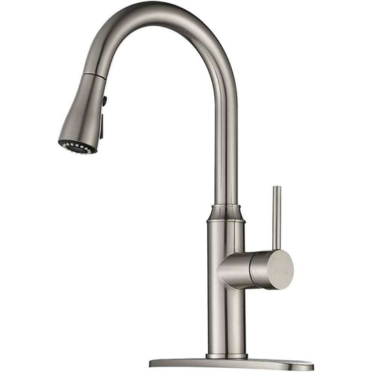 Arofa pull-down sprayer - brushed nickel kitchen faucet