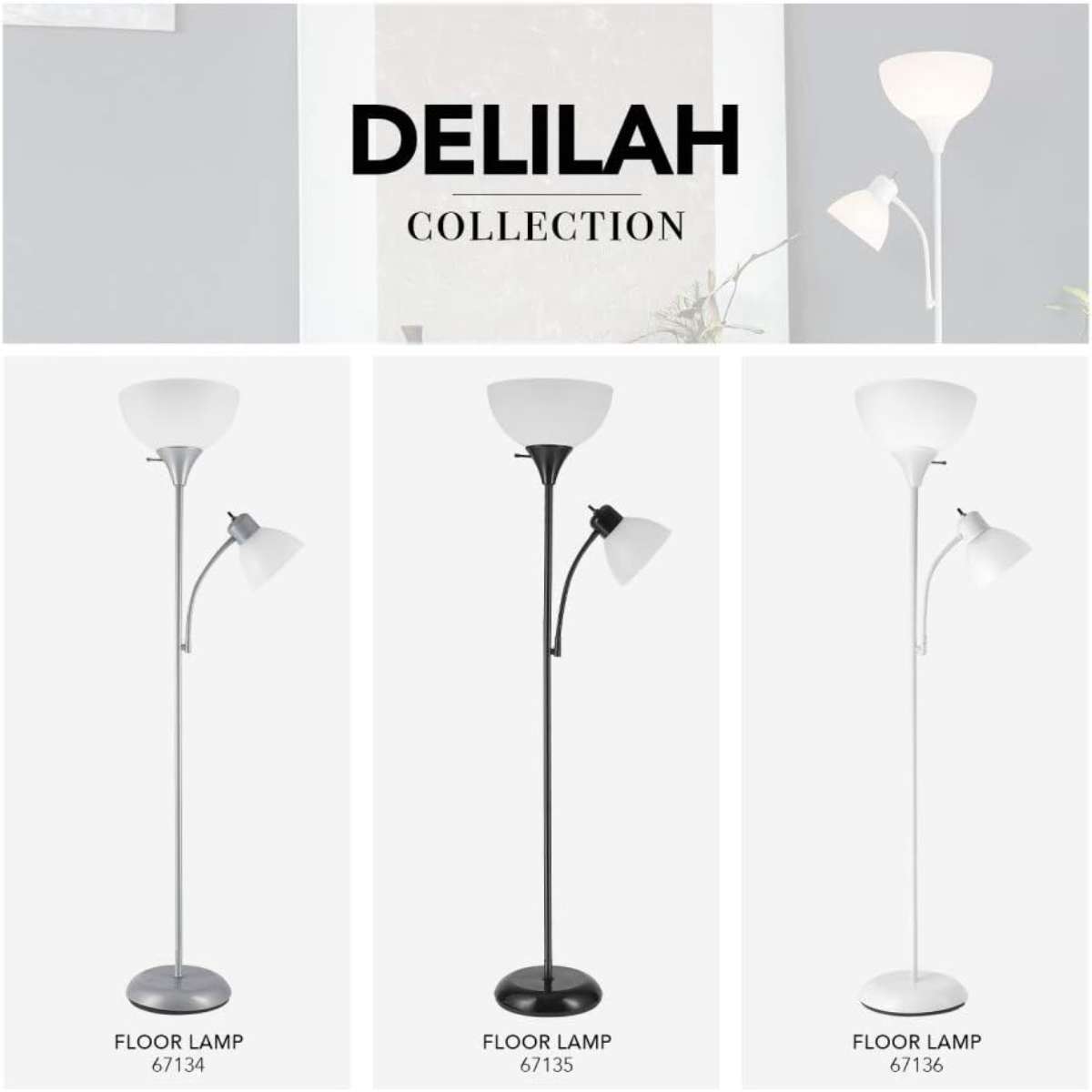 Globe Electric 67135 72" Torchiere Floor Lamp
