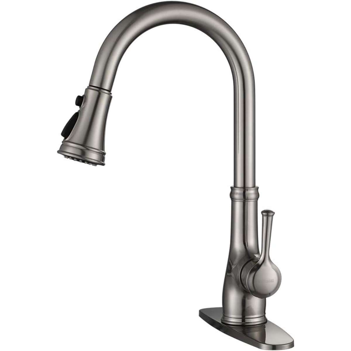 Stainless steel brushed nickel pulls down kitchen sink faucet