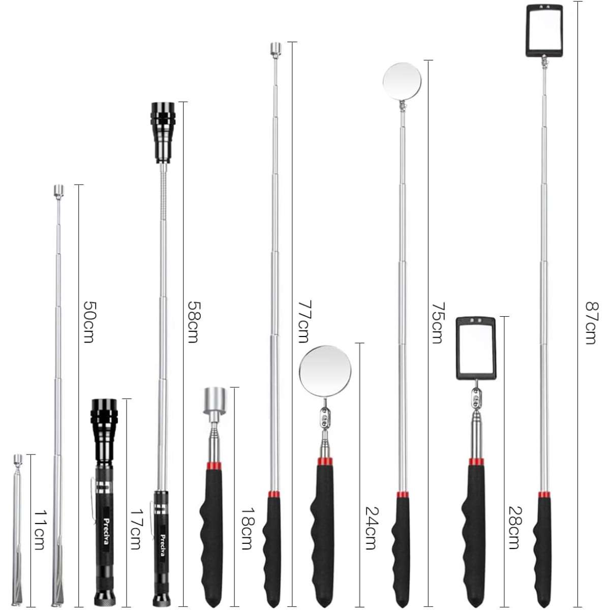 Preciva 5PCS Magnetic Retractable Pickup Kit (Battery Included)