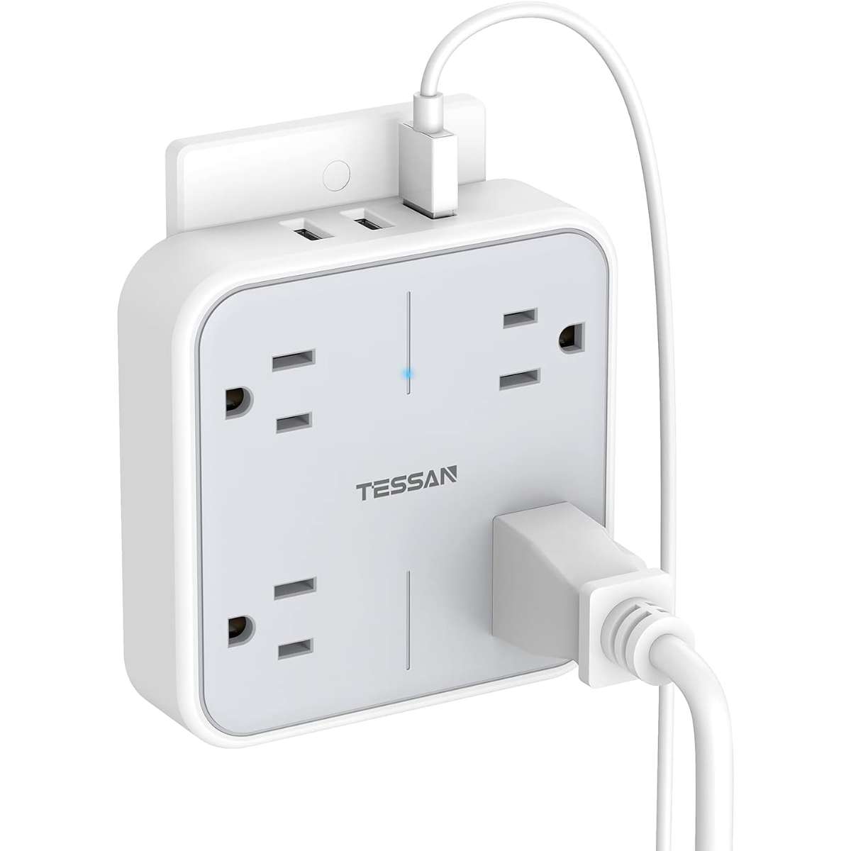 Multi-plug socket extender with USB