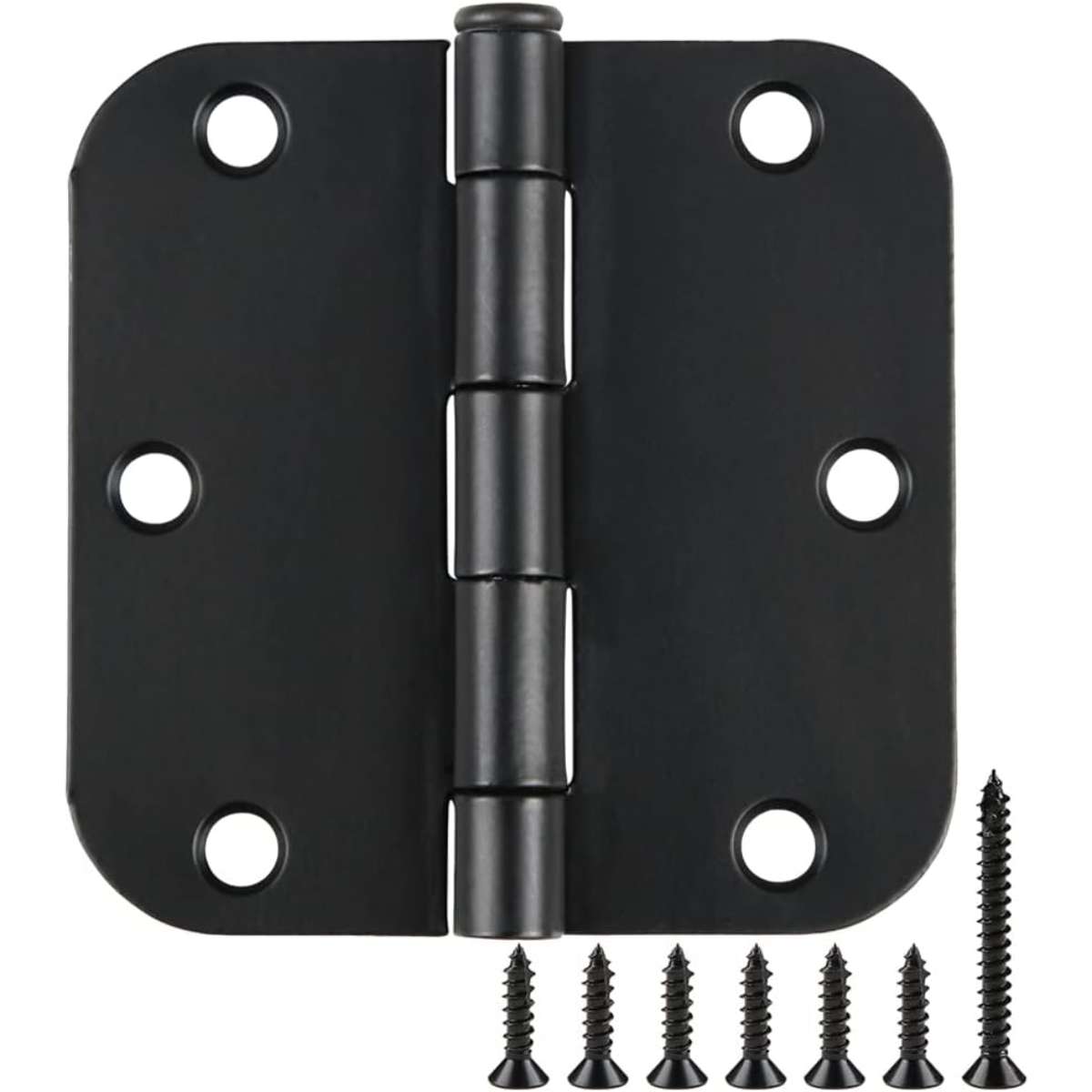 30-pack round matte black door hinges