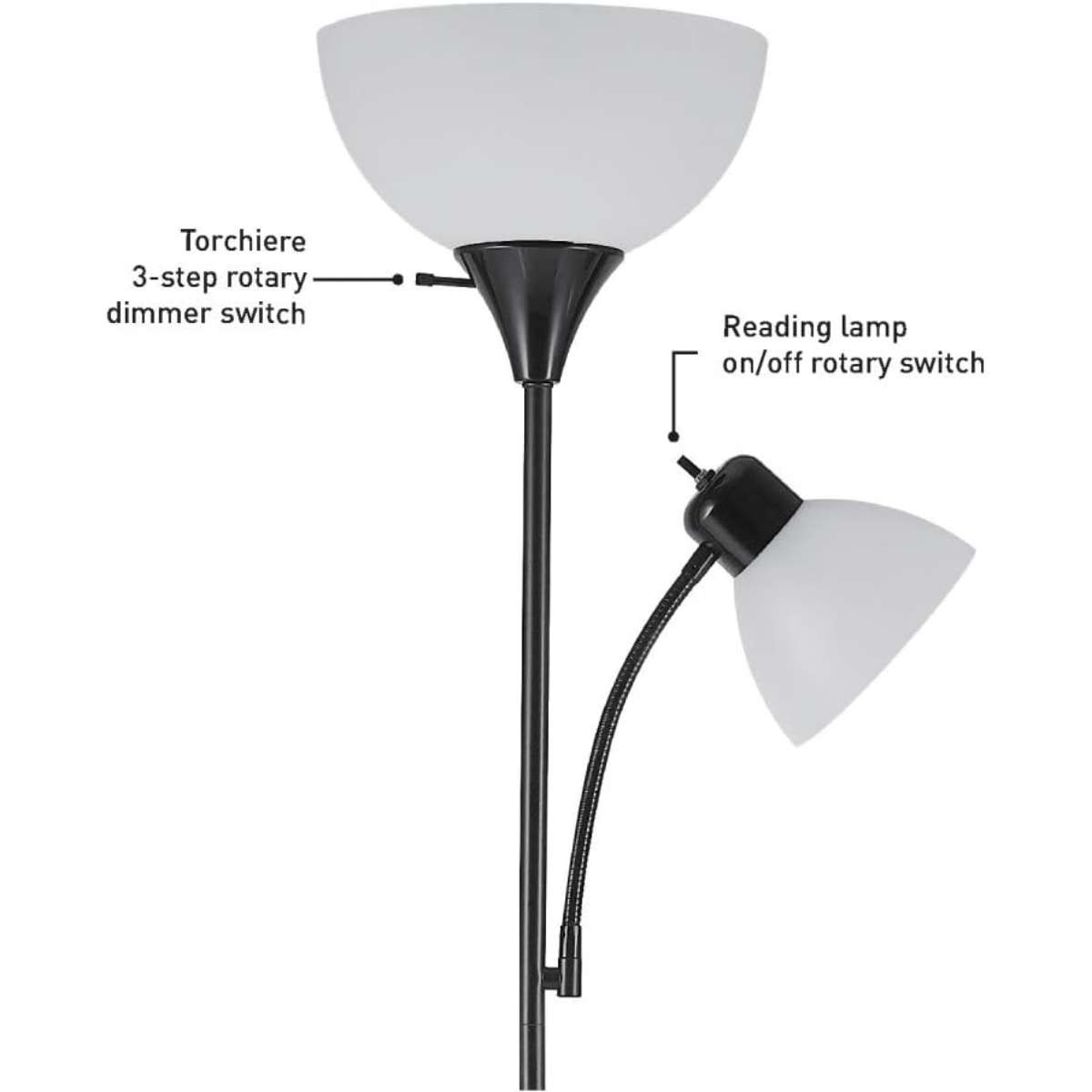 Globe Electric 67135 72" Torchiere Floor Lamp