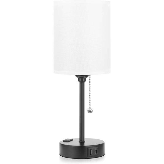Small bedroom light with USB C and A ports 3 color temperatures