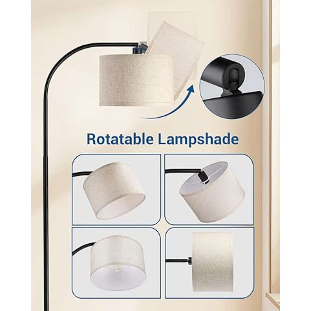 Dwin Wells Black Arched Floor Lamp