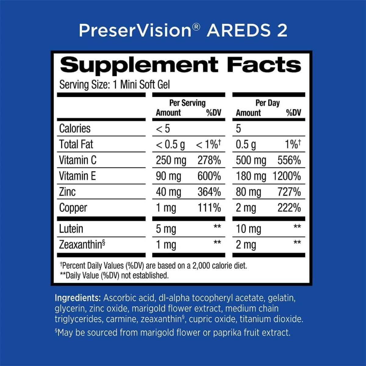 PreserVision AREDS 2 Eye vitamin and mineral supplements