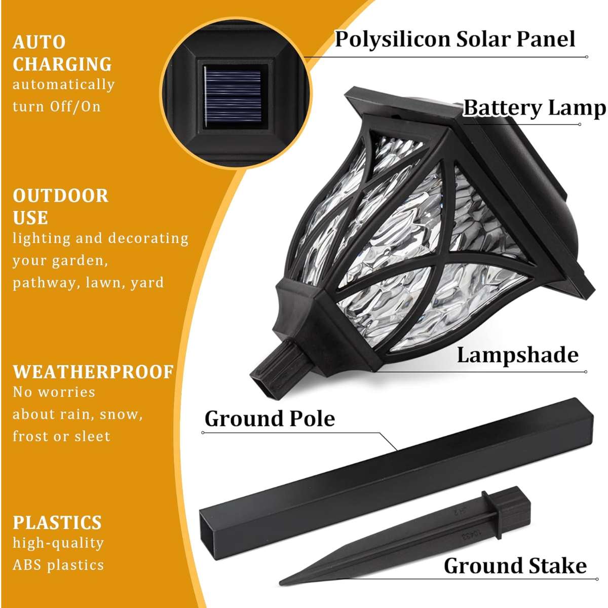 GIGALUMI Solar Light Outdoor Waterproof, (Warm White)