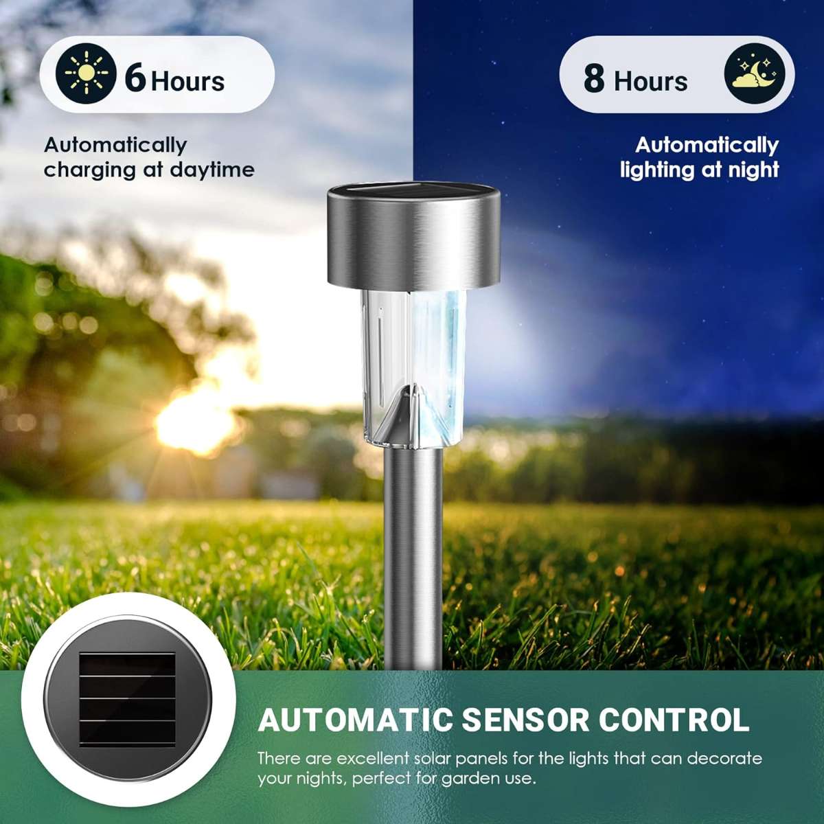 Jigalumi Solar Light Outdoor Waterproof, (Cool White)