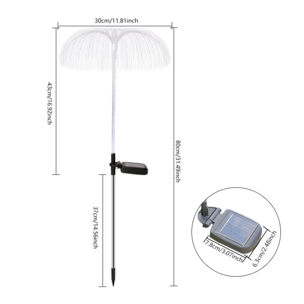 Solar fiber optic jellyfish lamp