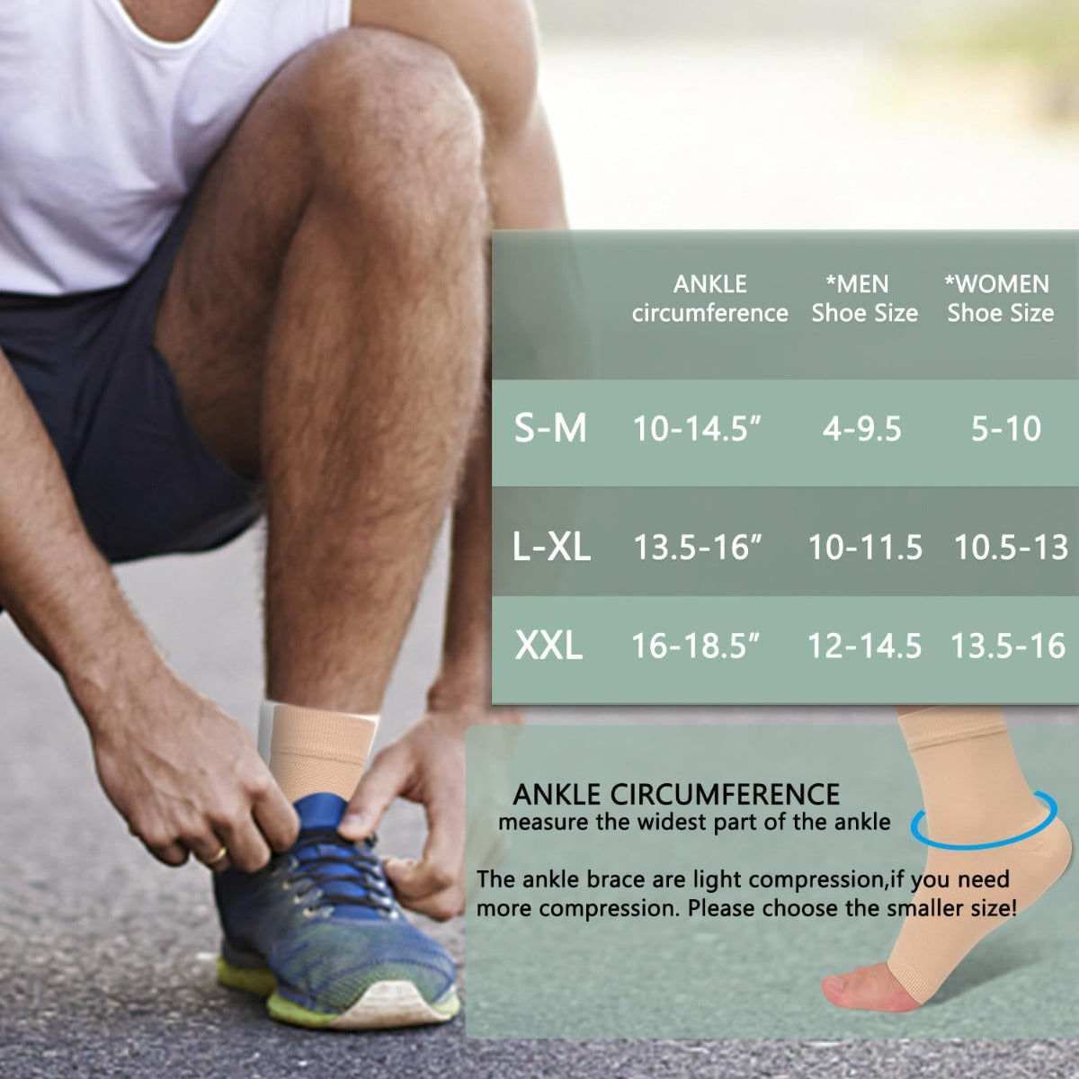 2 packs of ankle-stay compression sleeve socks for men and women