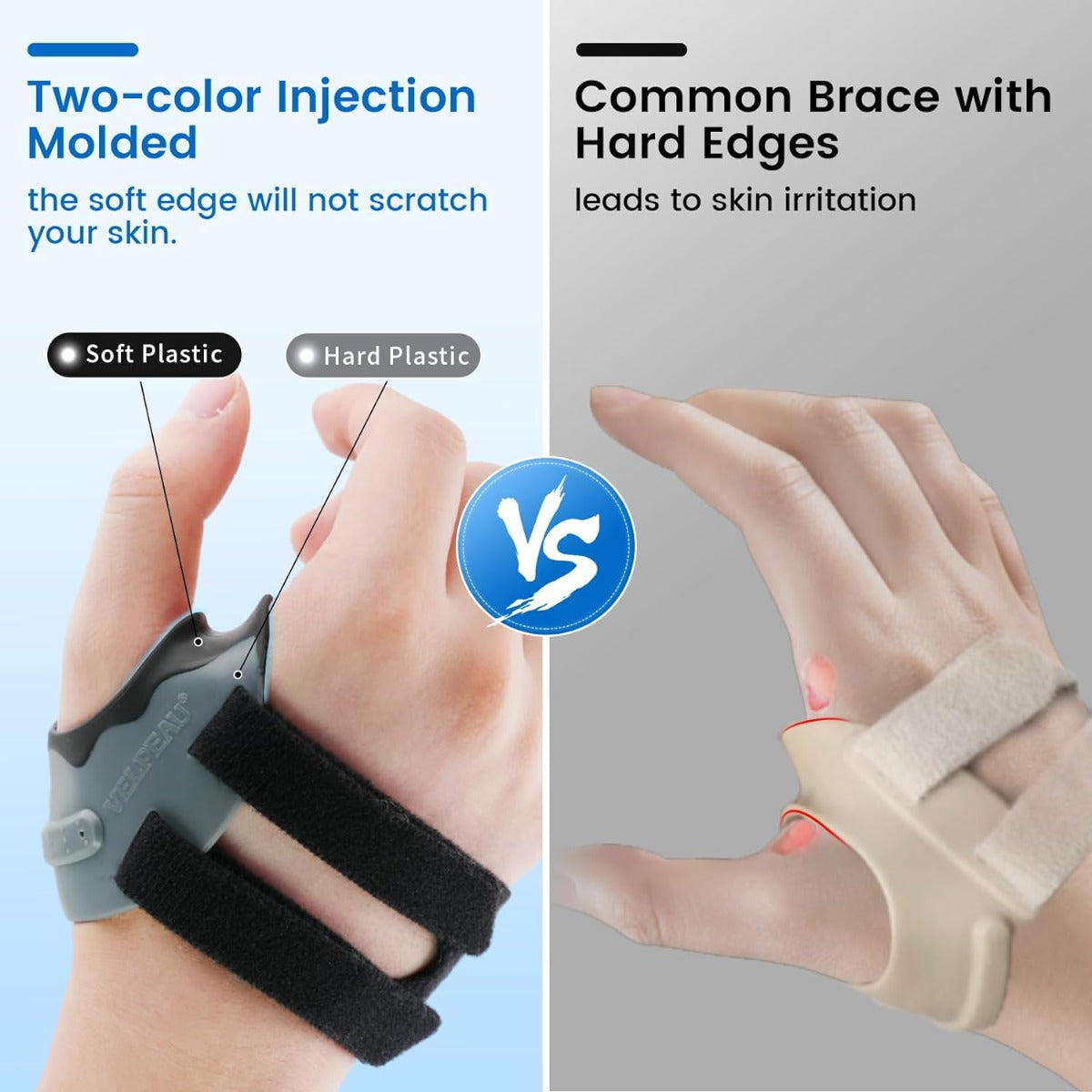 Velpeau thumb support bracket Black, right hand, center