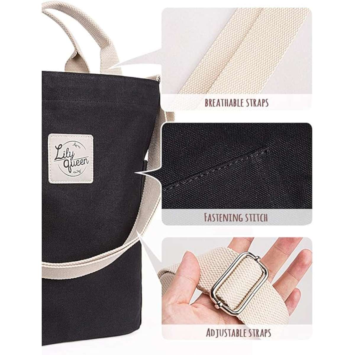 Lily queen Women Canvas Tote Handbags Casual Shoulder Work Bag Crossbody