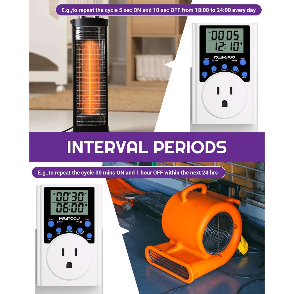 Timer socket, plug-in digital timer switch 15A/1800W