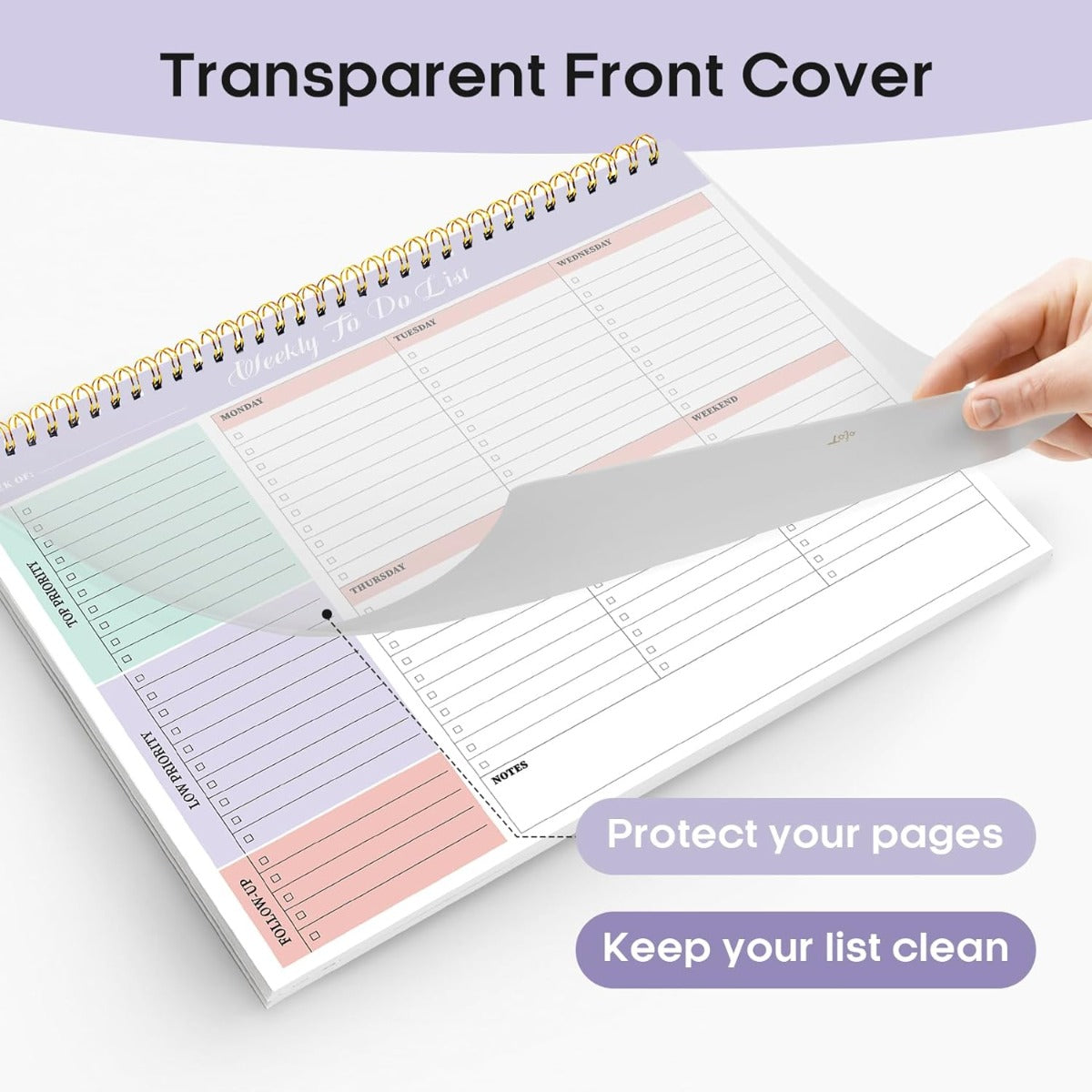 Weekly To-do list Notepad - Violet Dream