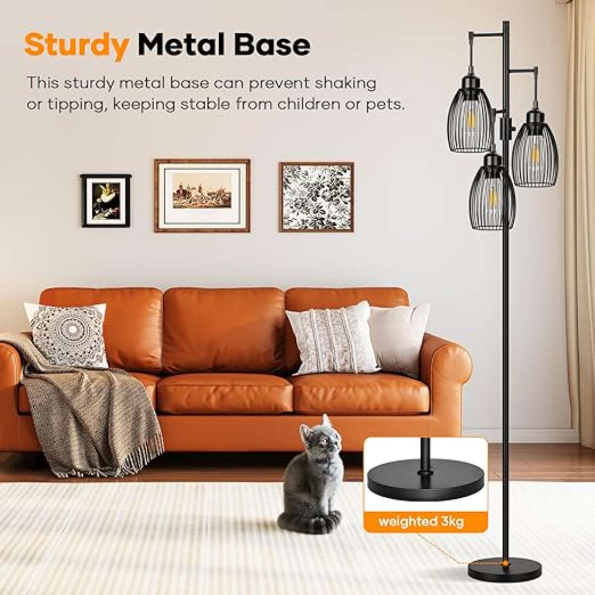 Dimmable floor lamp - black