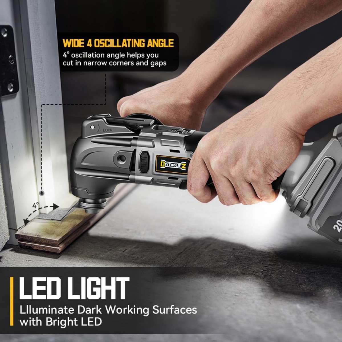 Cordless swinging tool for Dewalt 20V battery (battery not included)
